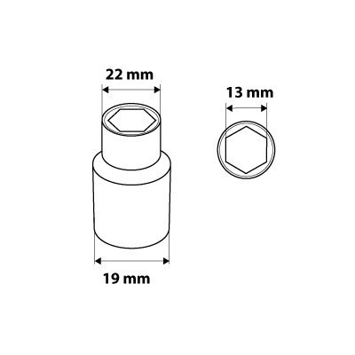 Nasadka sześciokątna 1/2&quot;, 13 mm