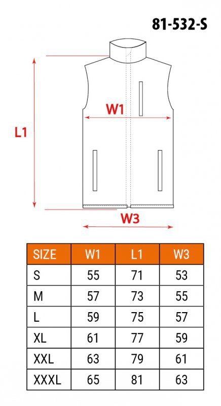 Bezrękawnik roboczy softshell, rozmiar S