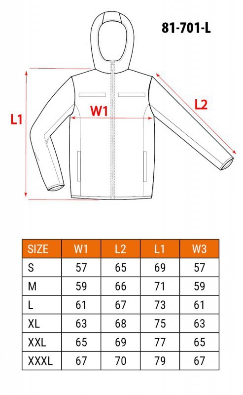 Kurtka robocza ostrzegawcza softshell z kapturem, pomarańczowa, rozmiar L
