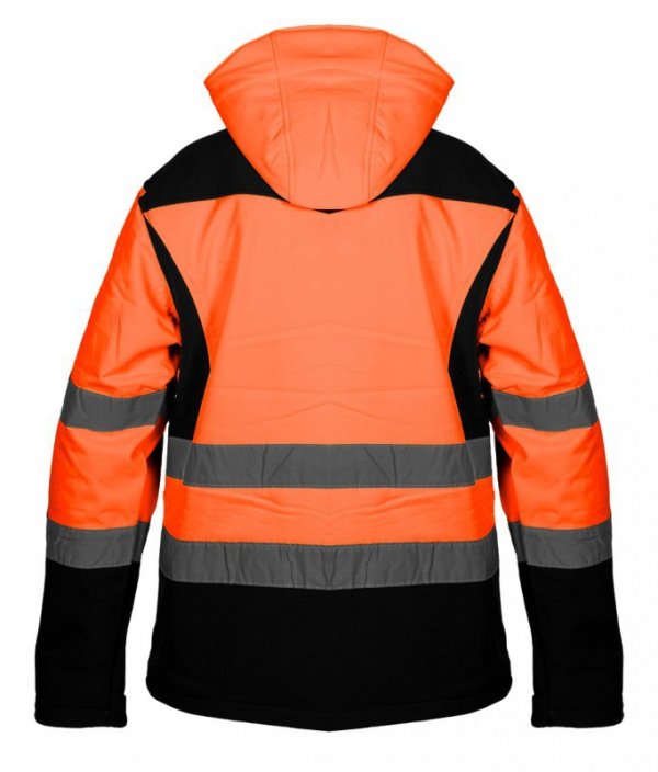 Kurtka robocza ostrzegawcza softshell z kapturem, pomarańczowa, rozmiar XXL