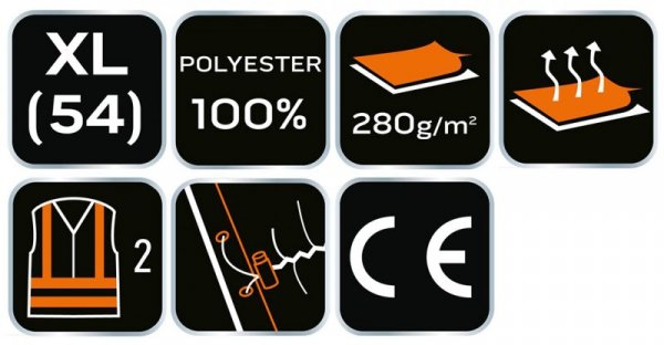 Bluza polarowa ostrzegawcza, pomarańczowa, rozmiar XL