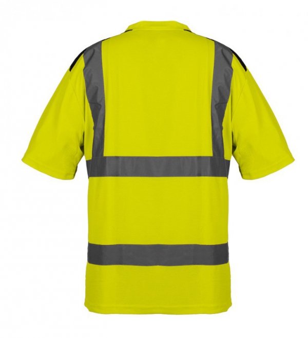 T-shirt ostrzegawczy, ciemny dół, żółty, rozmiar M