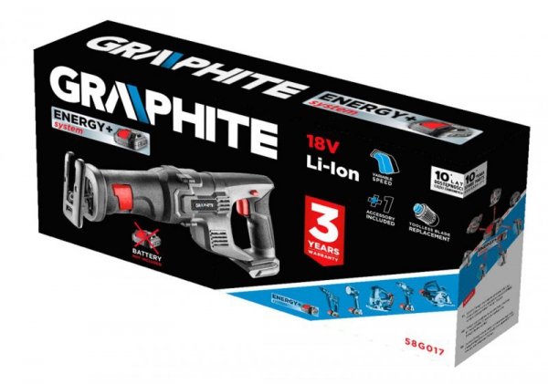 Pilarka szablowa akumulatorowa Energy+ 18V, Li-Ion, bez akumulatora