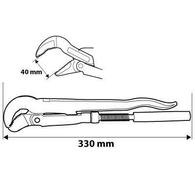 Klucz do rur typ &quot;S&quot;, 1.0&quot;, 330 mm