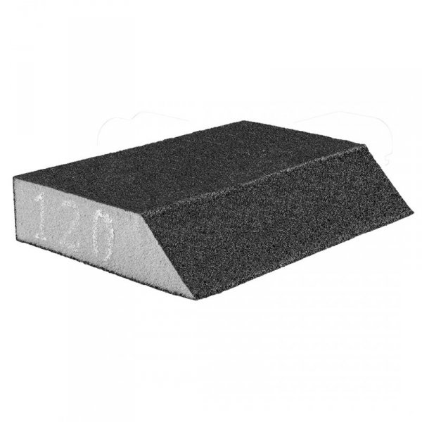Gąbka ścierna 125 x 25 x 90 mm, K120, skośna (5 szt.)