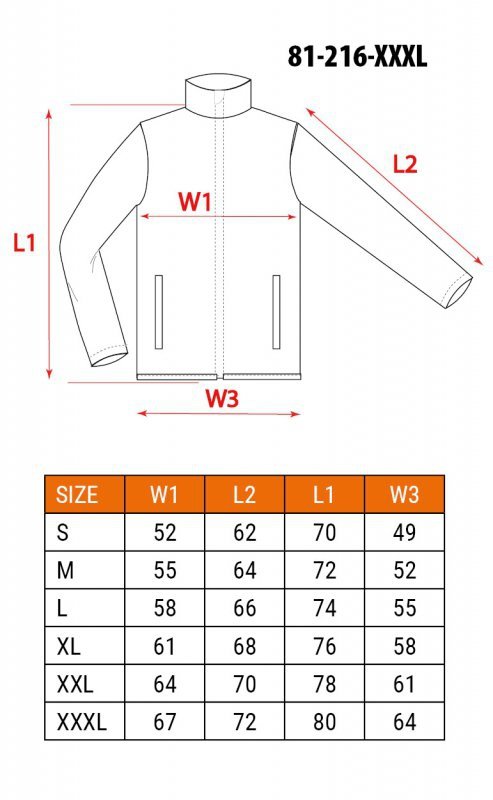 Bluza robocza PREMIUM, 62% bawełna, 35% poliester, 3% elastan, rozmiar XXXL