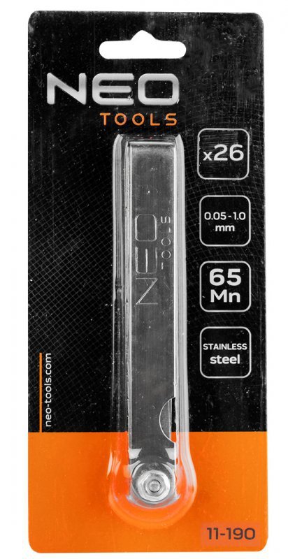 Szczelinomierz 26 listków (0.04 - 0.63 mm) 65MN/stal nierdzewna