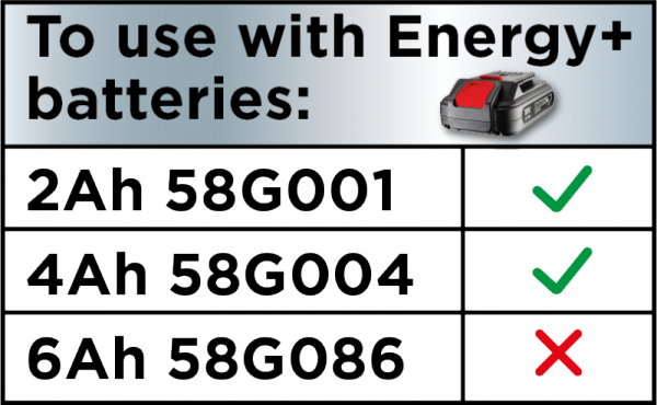 Odkurzacz warsztatowy Energy+ 18V, Li-Ion, 10 L, bez akumulatora