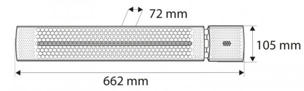 Promiennik 2000W, IP55, element grzejny golden halogen lamp, pilot, regulacja mocy 2 poziomy