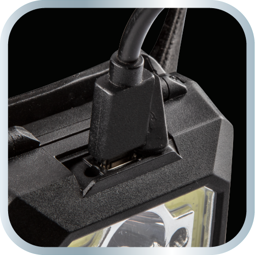 Latarka czołowa akumulatorowa USB 250 lm COB LED + czujnik ruchu