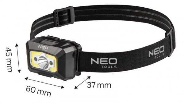 Latarka czołowa akumulatorowa USB 250 lm COB LED + czujnik ruchu