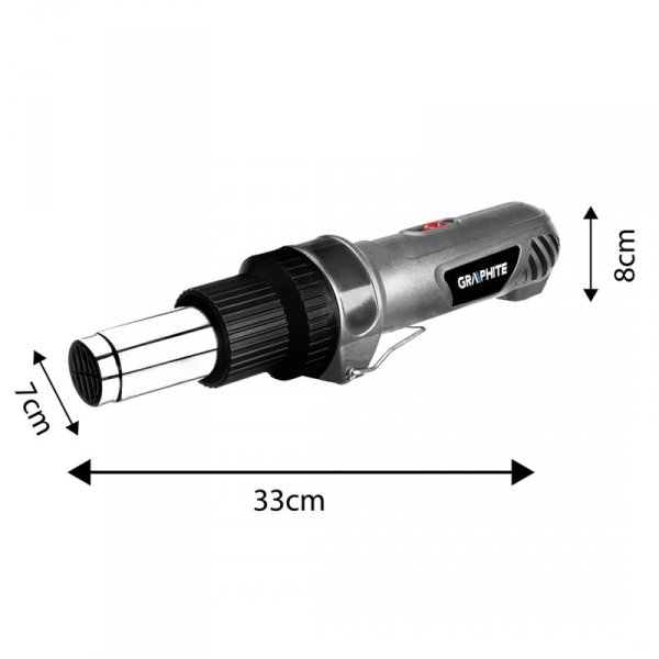 Opalarka 2000W, zakres temperatur: I: 350ºC, II: 550ºC, uchwyt prosty