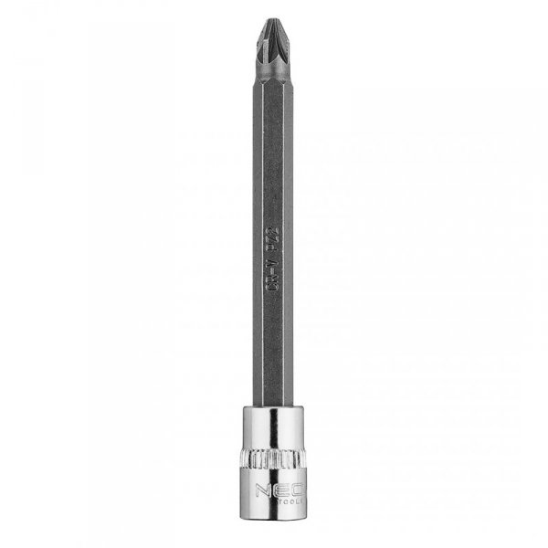 Końcówka wkrętakowa PZ2 na nasadce 1/4&quot;, długa, 87 mm