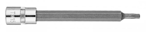 Końcówka TORX TX15 na nasadce 1/4&quot;, długa, 87 mm
