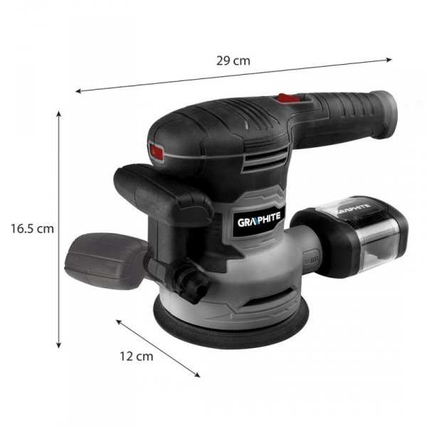 Szlifierka mimośrodowa 450W, tarcza 125/150 mm, walizka