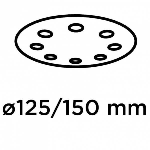 Szlifierka mimośrodowa 450W, tarcza 125/150 mm, walizka