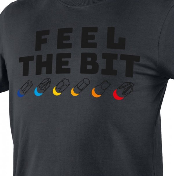 T-shirt z nadrukiem, FEEL THE BIT, rozmiar XXL
