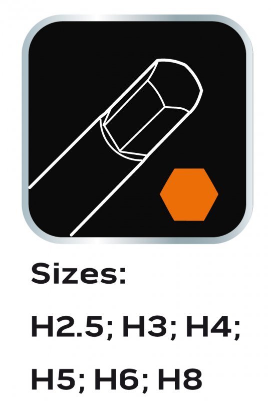 Klucze Hex 6 szt. wkładka