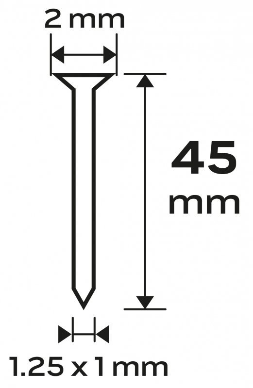 Gwoździe galwanizowane do zszywacza pneumatycznego (14-570), GA18, Typ 300 (F), długość 45 mm, 4000
