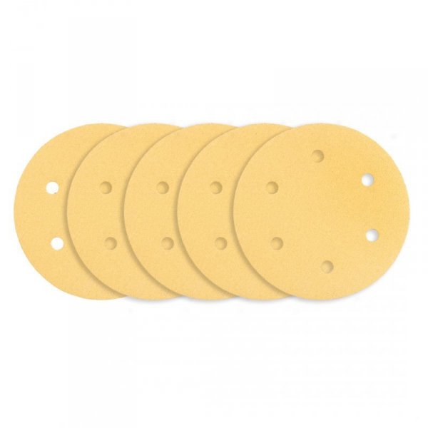 Papier ścierny na rzep 225 mm, K80, 5 szt., z 6 otworami do szlifierki 59G264, 59G265