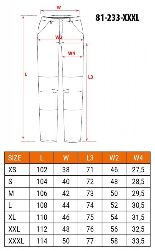 Spodnie robocze 5-kieszeniowe DENIM, czarne, rozmiar XXXL
