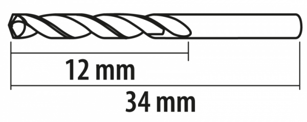 Wiertła do metalu Baildon BASIC DIN 338 RN NWKa 1 mm, HSS (S), 34-12 mm, wielokrotność 10