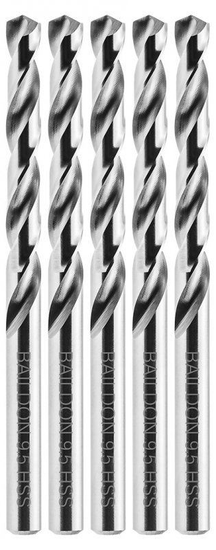 Wiertła do metalu Baildon BASIC DIN 338 RN NWKa 9,5 mm, HSS (S), 125-81 mm, wielokrotność 5
