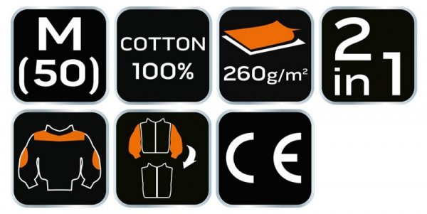 Bluza robocza 2 w1, 100% cotton, rozmiar M