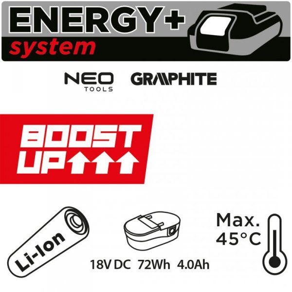 Akumulator Energy+ 18V Li-Ion 4.0Ah BOOST UP