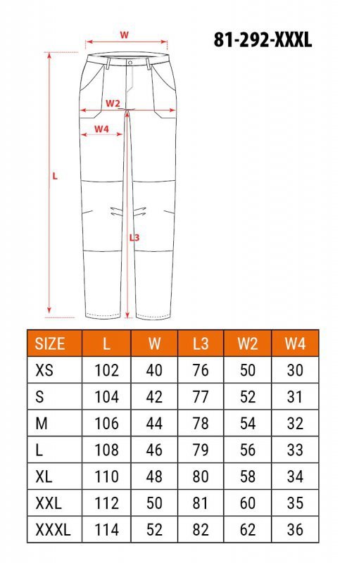 Spodnie robocze OUTDOOR, 4 way stretch, musztardowo-szare, rozmiar XXXL