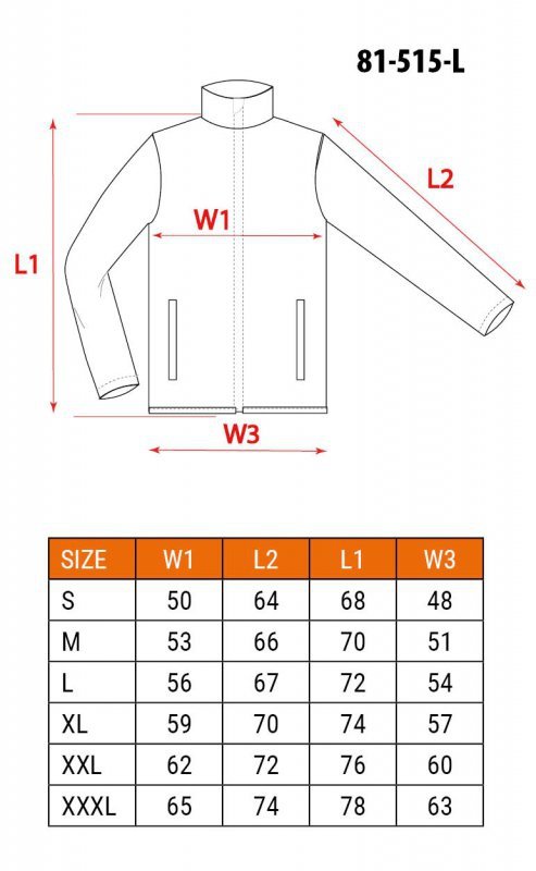Bluza rozpinana OUTDOOR, pique, szara, rozmiar L