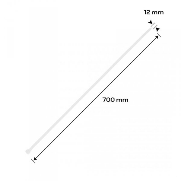 Opaski zaciskowe EXTREME 12.0 × 700 mm, białe, 50 szt.