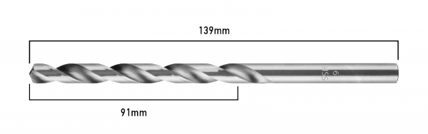 Wiertło do metalu HSS, DIN 340, przedłużane, 6 mm