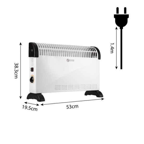 Grzejnik konwektorowy z termostatem 2000W standard