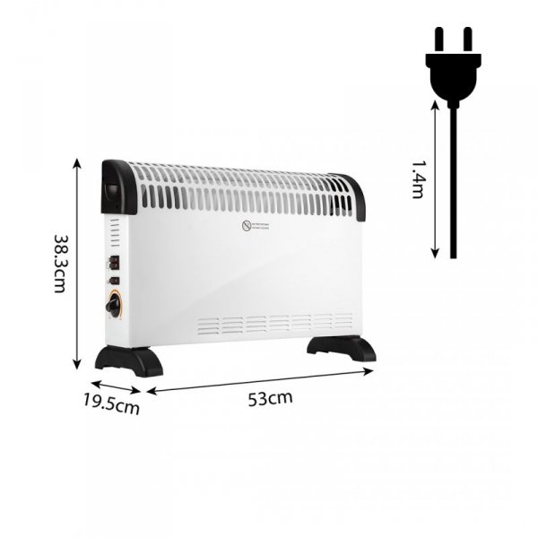 Grzejnik konwektorowy z termostatem 2000W turbo