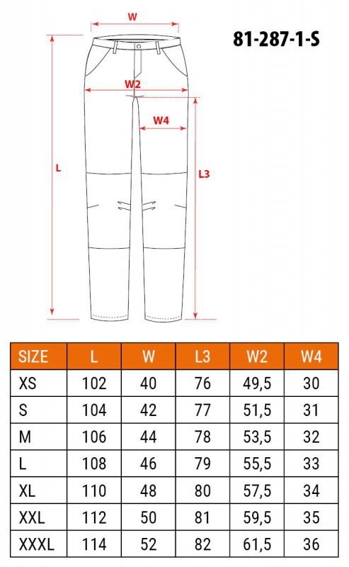 Spodnie robocze Mix&Match, Canvas, brązowe, rozmiar S