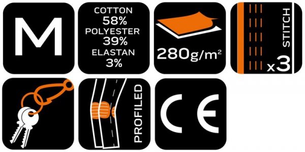 Spodnie robocze Mix&Match, Canvas, czarne, rozmiar M