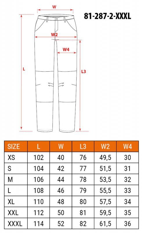 Spodnie robocze Mix&Match, Canvas, czarne, rozmiar XXXL