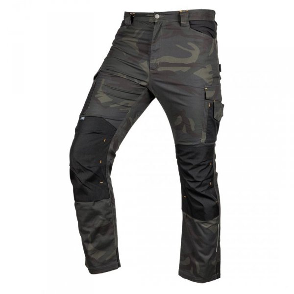 Spodnie robocze Mix&Match, Canvas, wzmocnienia z Cordury, zielone moro, rozmiar L