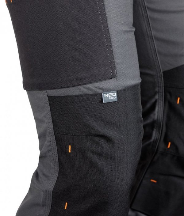 Spodnie robocze Mix&Match, Canvas, wzmocnienia z Cordury, szaro-czarne, rozmiar XS