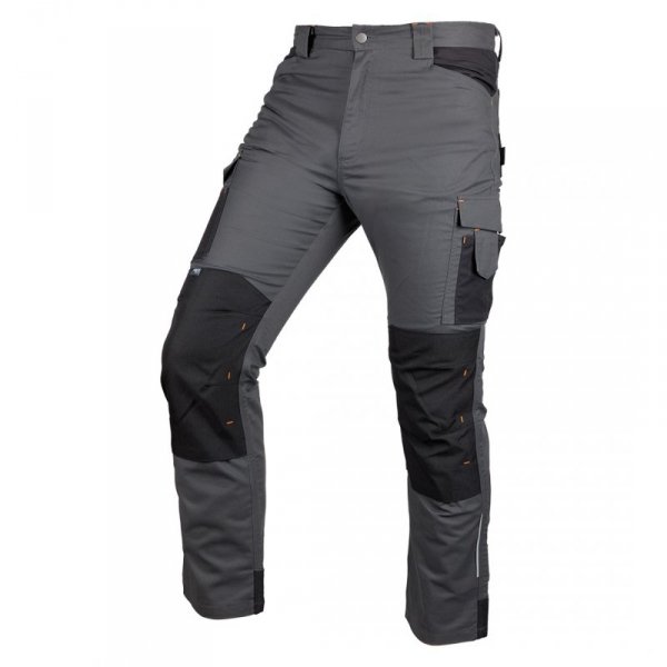Spodnie robocze Mix&Match, Canvas, wzmocnienia z Cordury, szaro-czarne, rozmiar XXXL