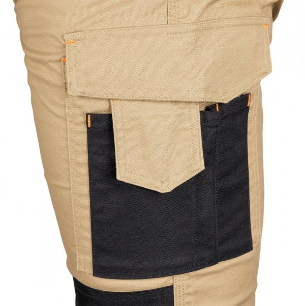 Spodnie robocze Mix&Match, Canvas, wzmocnienia z Cordury, beżowo-czarne, rozmiar S