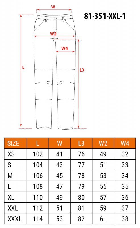 Spodnie robocze Mix&Match, czarne, rozmiar XXL