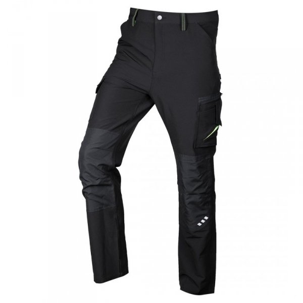 Spodnie robocze Mix&Match, 4 way stretch, czarno-zielone, rozmiar XXL