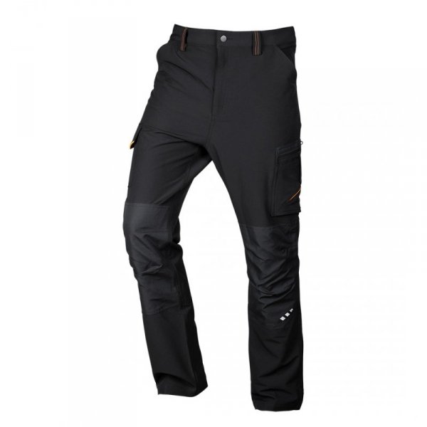 Spodnie robocze Mix&Match, 4 way stretch, czarno-pomarańczowe, rozmiar S