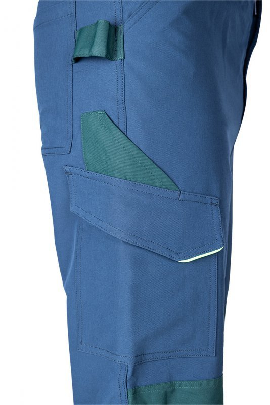 Spodnie robocze Mix&Match, 4 way stretch, granatowo-zielone, rozmiar M