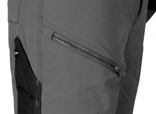 Spodnie robocze Mix&Match, 4 way stretch, z kaburami, Cordura, szaro-czarne, rozmiar XS
