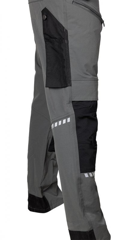 Spodnie robocze Mix&Match, 4 way stretch, z kaburami, Cordura, szaro-czarne, rozmiar L