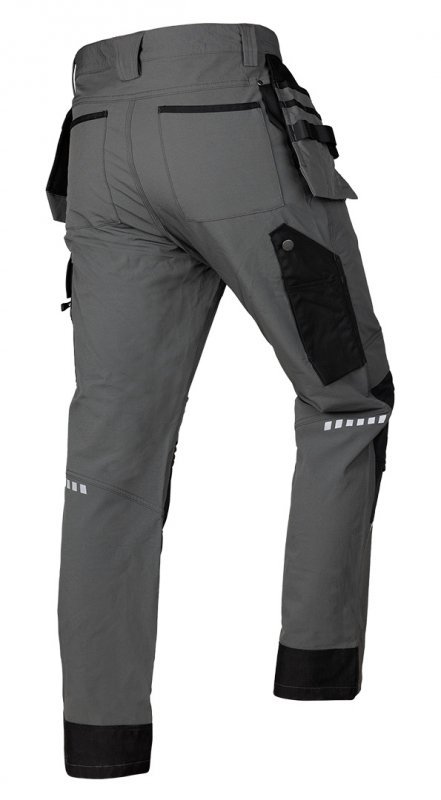 Spodnie robocze Mix&Match, 4 way stretch, z kaburami, Cordura, szaro-czarne, rozmiar XXL