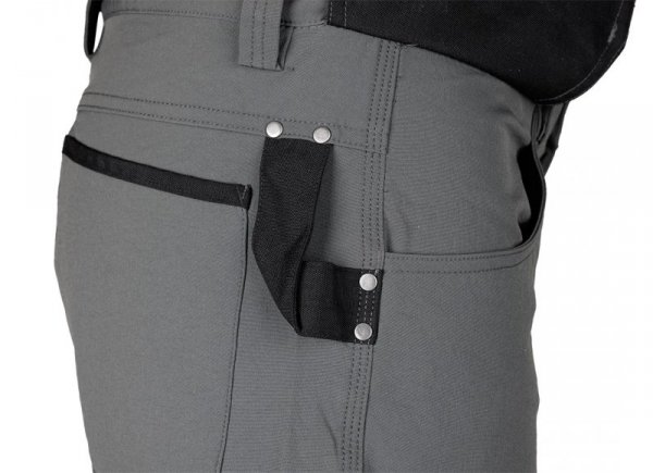 Spodnie robocze Mix&Match, 4 way stretch, z kaburami, Cordura, szaro-czarne, rozmiar XXL